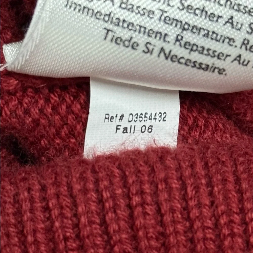 Vintage Y2K Eddie Bauer burgundy red tight knit Crewneck sweater men XL - Picture 4 of 4